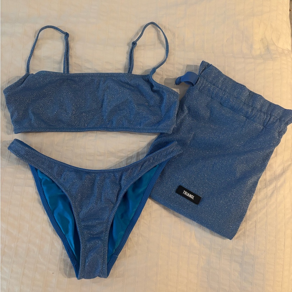 Blue Triangl Set with Bag